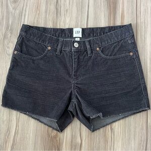 GAP Women's Black Raw Hem Corduroy Shorts size 6